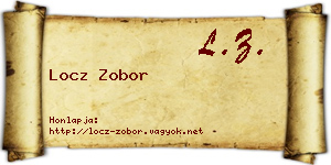 Locz Zobor névjegykártya